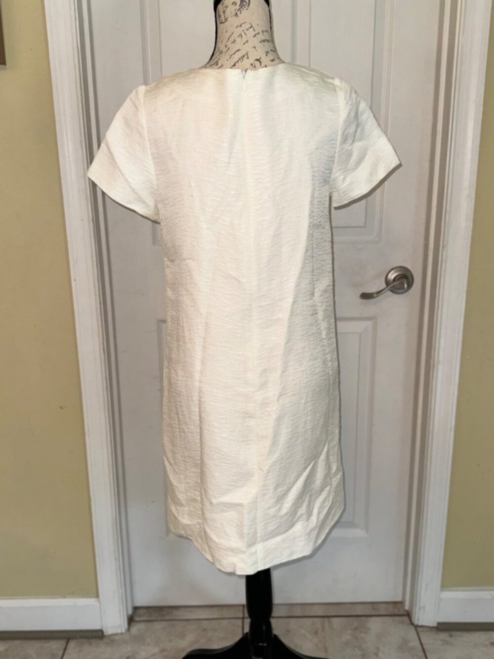 Kate Spade Gail Sheath Dress Cream Linen Blend Embellished Beads Pockets Lined 6 - Picture 13 of 14